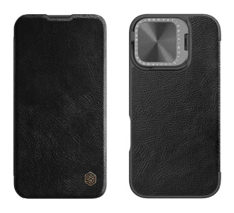 NILLKIN θήκη Qin Prop Leather για iPhone 16 Pro Max, δερμάτινη, μαύρη