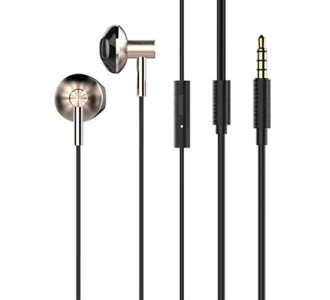 LDNIO earphones με μικρόφωνο HP09, 3.5mm σύνδεση, Φ13mm, 1.2m, ροζ χρυσό