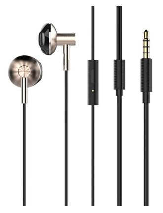 LDNIO earphones με μικρόφωνο HP09, 3.5mm σύνδεση, Φ13mm, 1.2m, ροζ χρυσό