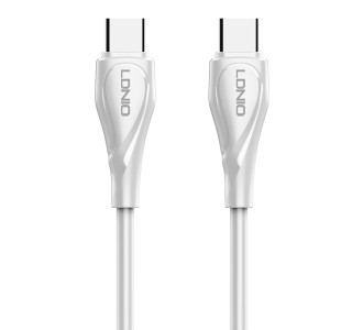 LDNIO καλώδιο USB-C σε USB-C LC611C, 65W PD, 1m, λευκό