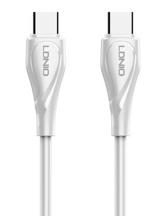 LDNIO καλώδιο USB-C σε USB-C LC611C, 65W PD, 1m, λευκό LDNIO καλώδιο USB-C σε USB-C LC611C, 65W PD, 1m, λευκό