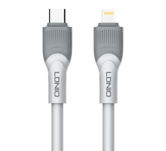 LDNIO καλώδιο Lightning σε USB-C LC602I, 30W PD, 2m, γκρι