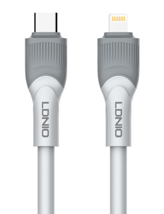 LDNIO καλώδιο Lightning σε USB-C LC602I, 30W PD, 2m, γκρι