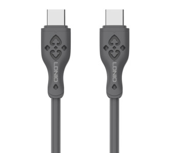 LDNIO καλώδιο USB-C σε USB-C LC811C, 65W PD, 1m, γκρι