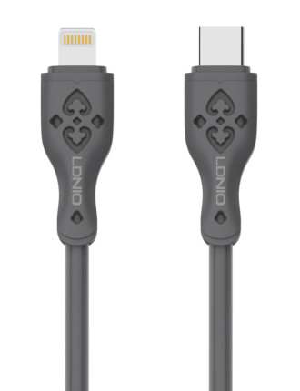LDNIO καλώδιο Lightning σε USB-C LC811I, 30W PD, 1m, γκρι