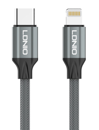 LDNIO καλώδιο Lightning σε USB-C LC441I, 30W PD, 1m, γκρι LDNIO καλώδιο Lightning σε USB-C LC441I, 30W PD, 1m, γκρι