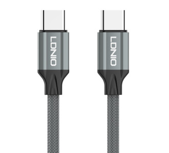 LDNIO καλώδιο USB-C σε USB-C LC442C, 65W PD, 2m, γκρι