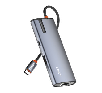 LDNIO docking station DS-16H, 6 θυρών, USB-C σύνδεση, 4K, 100W PD, γκρι LDNIO docking station DS-16H, 6 θυρών, USB-C σύνδεση, 4K, 100W PD, γκρι
