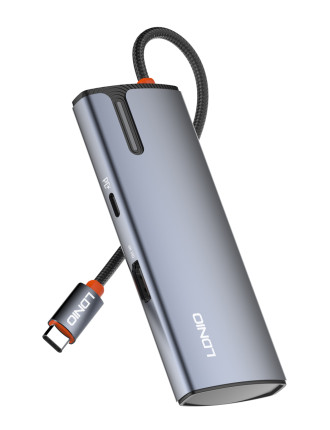 LDNIO docking station DS-15H, 5 θυρών, USB-C σύνδεση, 4K, 100W PD, γκρι