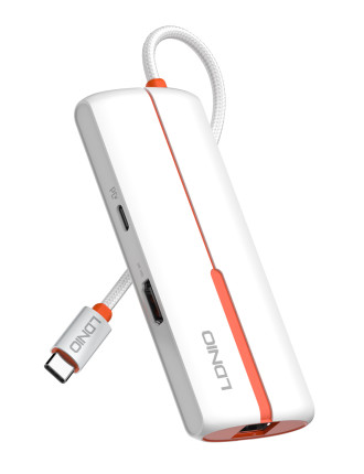 LDNIO docking station DS-26H, 6 θυρών, USB-C σύνδεση, 4K, 100W PD, λευκό