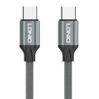 LDNIO καλώδιο USB-C iP-441c, 65W, 480Mbps, 1m, γκρι LDNIO καλώδιο USB-C iP-441c, 65W, 480Mbps, 1m, γκρι