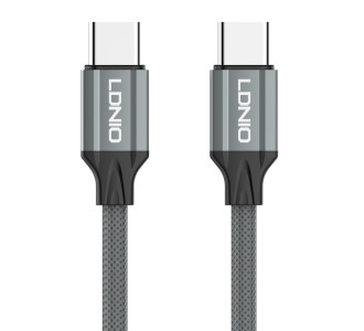 LDNIO καλώδιο USB-C iP-441c, 65W, 480Mbps, 1m, γκρι LDNIO καλώδιο USB-C iP-441c, 65W, 480Mbps, 1m, γκρι