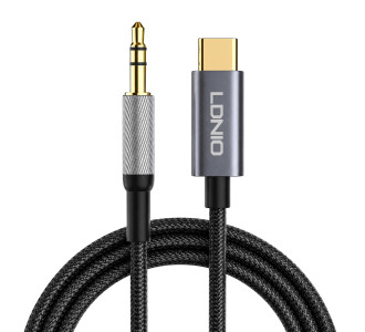 LDNIO καλώδιο USB-C σε 3.5mm LS-Y92c, 2m, μαύρο LDNIO καλώδιο USB-C σε 3.5mm LS-Y92c, 2m, μαύρο