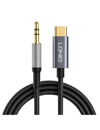 LDNIO καλώδιο USB-C σε 3.5mm LS-Y92c, 2m, μαύρο LDNIO καλώδιο USB-C σε 3.5mm LS-Y92c, 2m, μαύρο