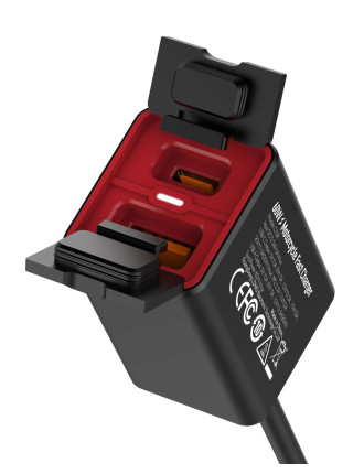 LDNIO φορτιστής μοτοσυκλέτας C108 με καλώδιο, USB/USB-C, 60W, μαύρος