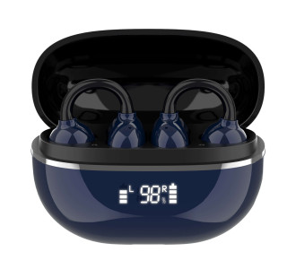 LDNIO earphones με θήκη φόρτισης T09, OWS, Φ10mm, 35/400mAh, μπλε