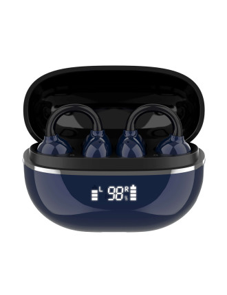 LDNIO earphones με θήκη φόρτισης T09, OWS, Φ10mm, 35/400mAh, μπλε