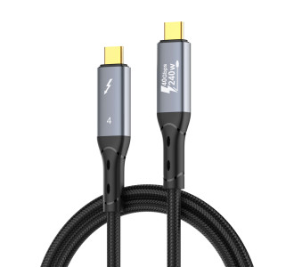LDNIO καλώδιο USB-C TC-11c, 240W, 40Gbps, 8K/60Hz, 1m, μαύρο
