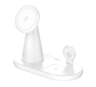 LDNIO ασύρματος φορτιστής WL01 με LED φωτισμό, 3 σε 1, 15W, λευκός LDNIO ασύρματος φορτιστής WL01 με LED φωτισμό, 3 σε 1, 15W, λευκός