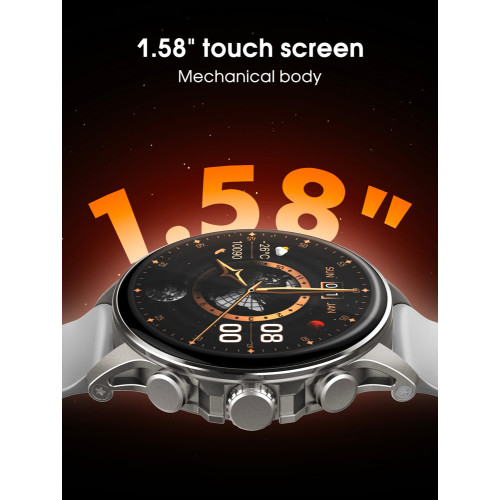 LDNIO smartwatch SW01, heart rate, 1.58" AMOLED, lP68, μαύρο