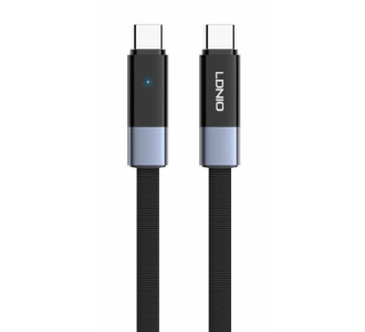 LDNIO καλώδιο USB-C LC242c, flat, 65W, 480Mbps, 2m, μαύρο LDNIO καλώδιο USB-C LC242c, flat, 65W, 480Mbps, 2m, μαύρο
