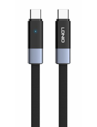 LDNIO καλώδιο USB-C LC242c, flat, 65W, 480Mbps, 2m, μαύρο LDNIO καλώδιο USB-C LC242c, flat, 65W, 480Mbps, 2m, μαύρο