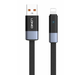 LDNIO καλώδιο Lightning σε USB LS242i, flat, 30W, 480Mbps, 2m, μαύρο