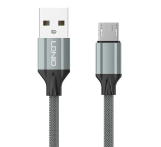 LDNIO καλώδιο Micro USB σε USB LS441, 2.4A, 1m, γκρι LDNIO καλώδιο Micro USB σε USB LS441, 2.4A, 1m, γκρι