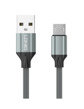 LDNIO καλώδιο Micro USB σε USB LS441, 2.4A, 1m, γκρι LDNIO καλώδιο Micro USB σε USB LS441, 2.4A, 1m, γκρι