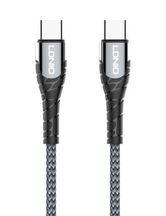 LDNIO καλώδιο USB-C σε USB-C LC102, 65W PD, 2m, γκρι