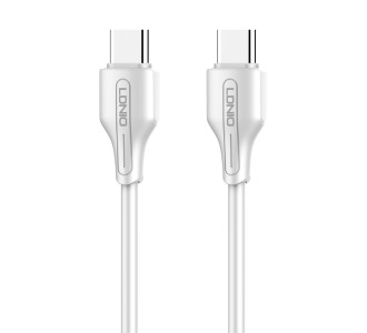 LDNIO καλώδιο USB-C σε USB-C LC121C, 65W PD, 1m, λευκό