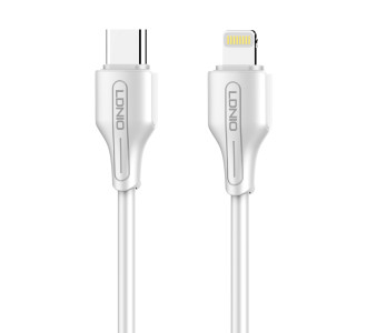 LDNIO καλώδιο Lightning σε USB-C LC121I, 30W PD, 1m, λευκό