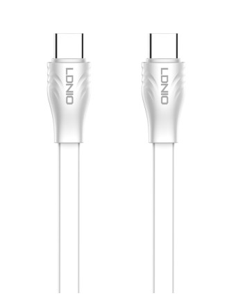 LDNIO καλώδιο USB-C σε USB-C LC131C, 65W PD, 1m, λευκό