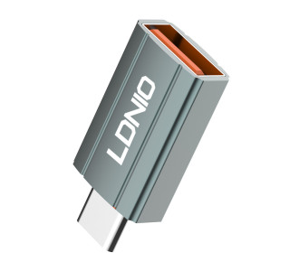 LDNIO αντάπτορας USB-C σε USB LC140, αρσενικό σε θηλυκό, γκρι
