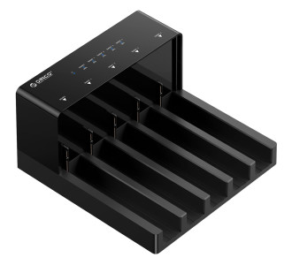 ORICO docking station για 2.5" ή 3.5" SATA HDD/SSD 6558US3-C, 5 θέσεων, 5Gbps, clone function, μαύρο