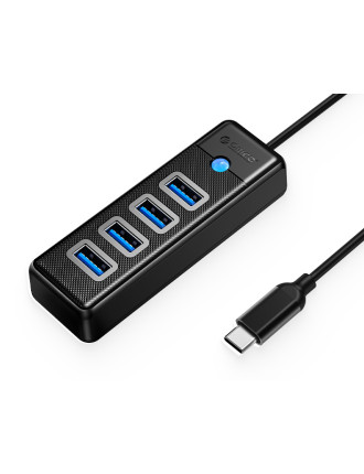 ORICO USB hub PW4U-C3, 4x θυρών, USB 3.0, 5Gbps, USB-C σύνδεση, μαύρο