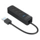 ORICO USB hub TWU32-4A, 4x θυρών, USB 3.0, 5Gbps, USB σύνδεση, έξτρα τροφοδοσία, μαύρο