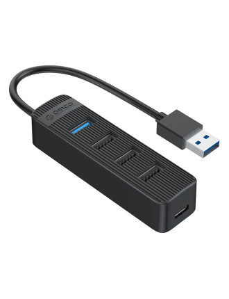 ORICO USB hub TWU32-4A, 4x θυρών, USB 3.0, 5Gbps, USB σύνδεση, έξτρα τροφοδοσία, μαύρο