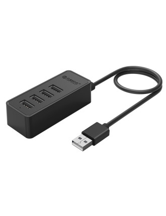 ORICO USB hub W5P-U2, 4x θυρών, USB 2.0, 480Mbps, USB σύνδεση, 1m καλώδιο, μαύρο
