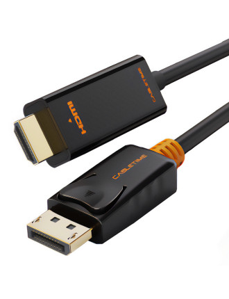 CABLETIME καλώδιο DisplayPort σε HDMI CT-AV585-02G, 1080p/60Hz, 1.8m, μαύρο CABLETIME καλώδιο DisplayPort σε HDMI CT-AV585-02G, 1080p/60Hz, 1.8m, μαύρο