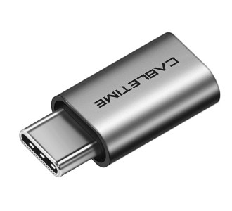 CABLETIME αντάπτορας USB-C σε micro USB CT-CMMCBF-ASG, 480Mbps, γκρι CABLETIME αντάπτορας USB-C σε micro USB CT-CMMCBF-ASG, 480Mbps, γκρι