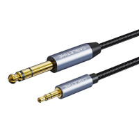 CABLETIME καλώδιο ήχου 3.5mm σε 6.35mm CT-AV321-H11G, 1m, μαύρο CABLETIME καλώδιο ήχου 3.5mm σε 6.35mm CT-AV321-H11G, 1m, μαύρο