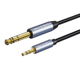 CABLETIME καλώδιο ήχου 3.5mm σε 6.35mm CT-AV321-H11G, 1m, μαύρο CABLETIME καλώδιο ήχου 3.5mm σε 6.35mm CT-AV321-H11G, 1m, μαύρο