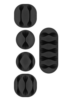 GOOBAY οργανωτές καλωδίων σιλικόνης 70683, Φ5.4-7.8mm, μαύρο, 5τμχ