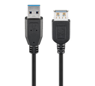 GOOBAY καλώδιο προέκτασης USB 74149, 5Gbps, USB 3.0, 15W, 2m, μαύρο