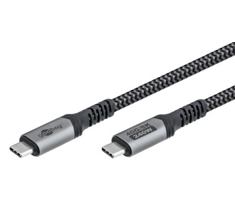 GOOBAY καλώδιο USB-C 74212, USB4, 240W, 40Gbps, 8K/60Hz, 1.5m, γκρι