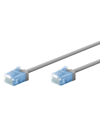 GOOBAY καλώδιο δικτύου 74219, CAT 6A U/UTP, ultra slim, copper, 500MHz, 0.15m, γκρι