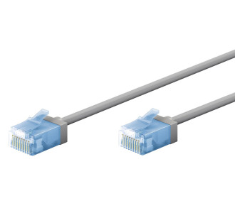 GOOBAY καλώδιο δικτύου 74221, CAT 6A U/UTP, ultra slim, copper, 500MHz, 0.5m, γκρι
