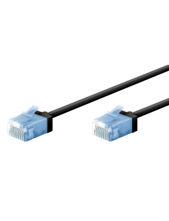 GOOBAY καλώδιο δικτύου 74233, CAT 6A U/UTP, ultra slim, copper, 500MHz, 1m, μαύρο