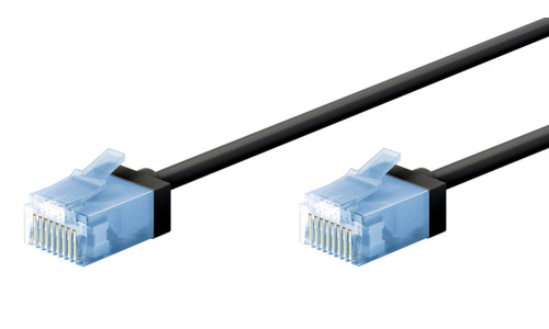GOOBAY καλώδιο δικτύου 74239, CAT 6A U/UTP, slim, copper, 500MHz, 5m, μαύρο